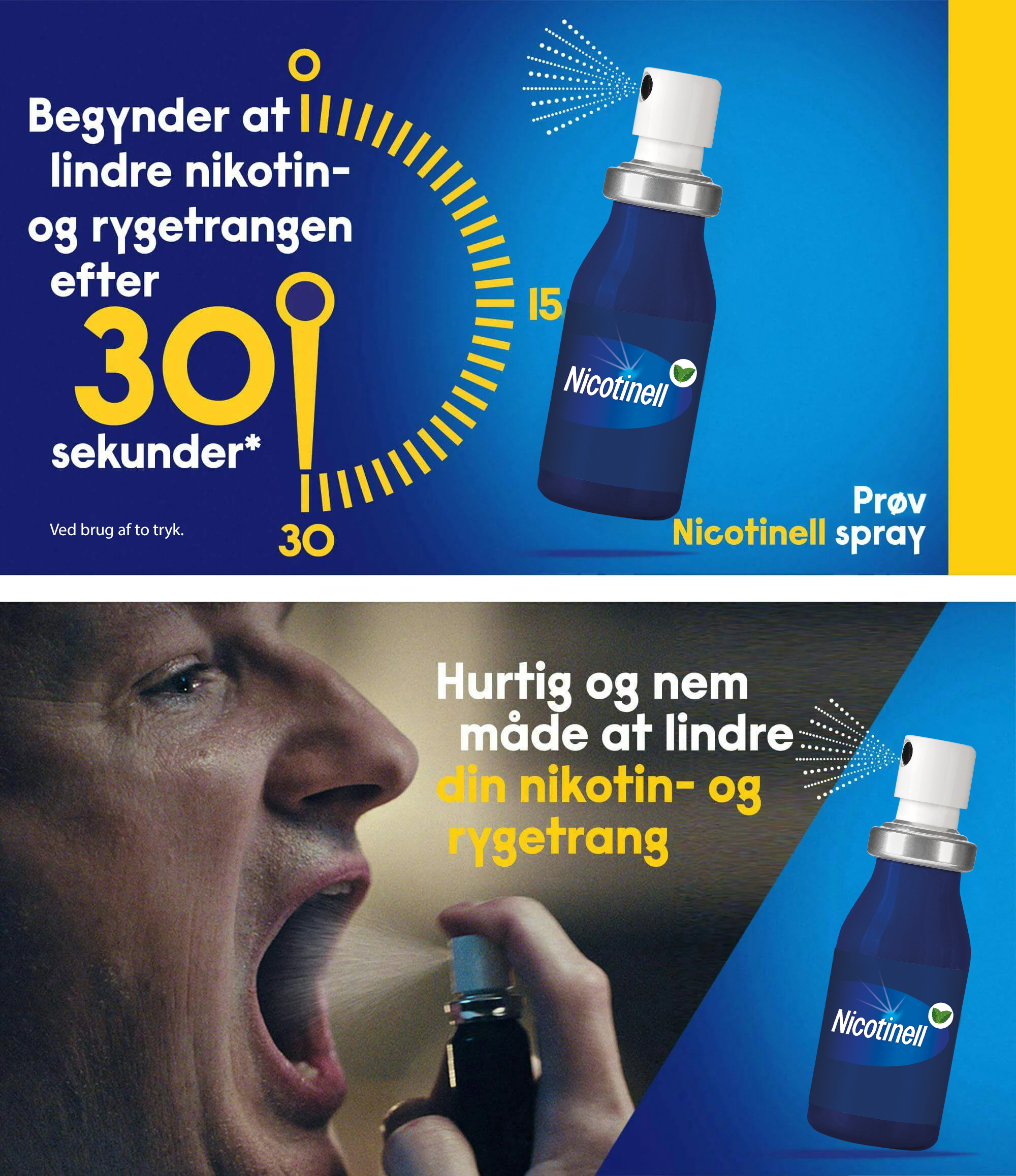 Nicotinell munnspray lindrer suget på bare 30 sekunder
